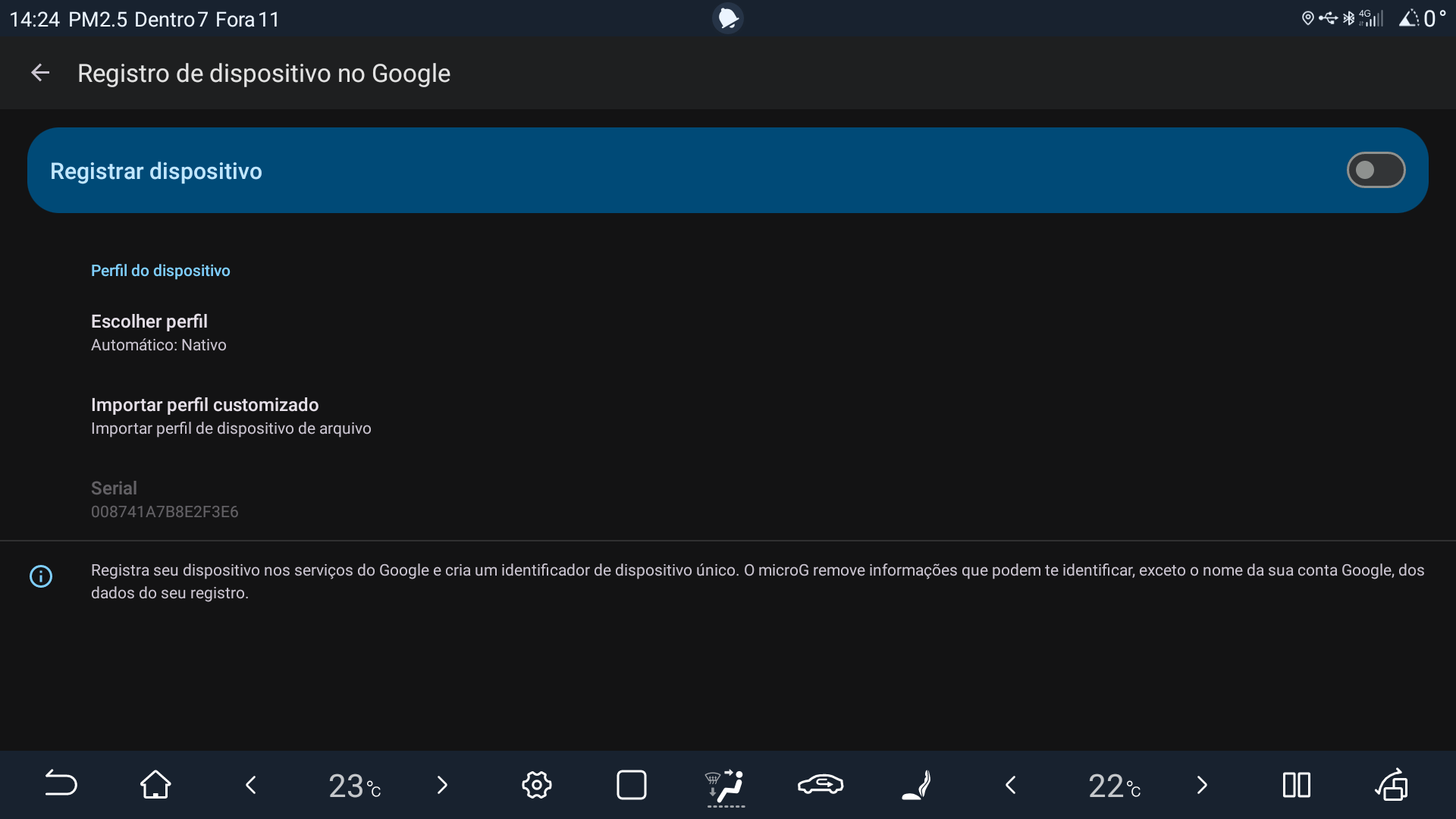 Desativar Registro de dispositivo no Google