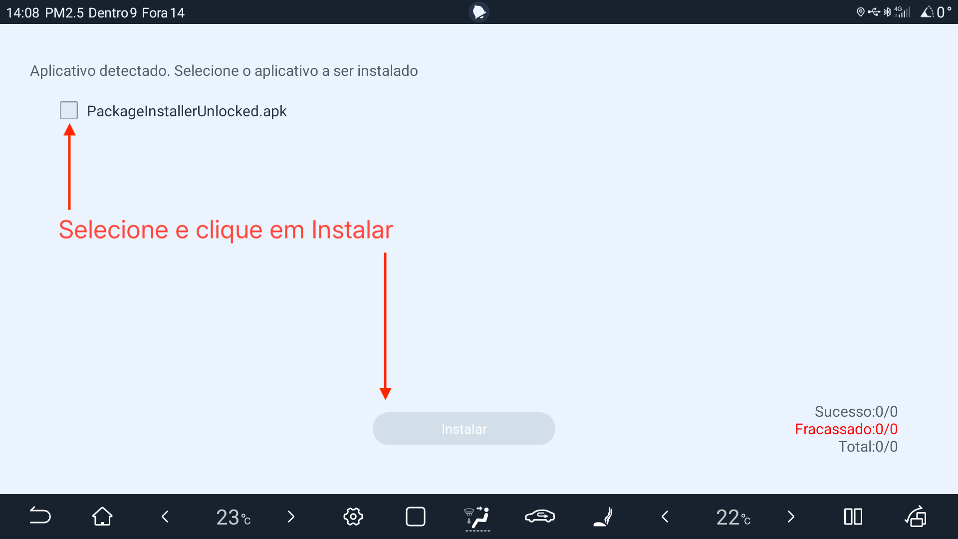 Selecionar arquivo de desbloqueio